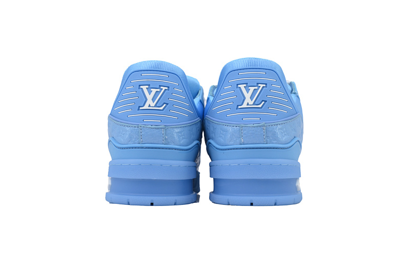 【EA0ET】蓝荔枝漆皮 LV板鞋 Louis Vuitton Blue Lychee Patent Leather 时尚板鞋
