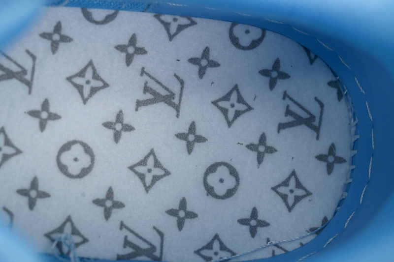 【EA0ET】蓝荔枝漆皮 LV板鞋 Louis Vuitton Blue Lychee Patent Leather 时尚板鞋