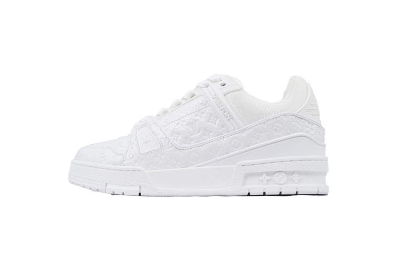 【EA0ET】白荔枝漆皮 LV板鞋 Louis Vuitton White Lychee Lacquer Skin 时尚板鞋
