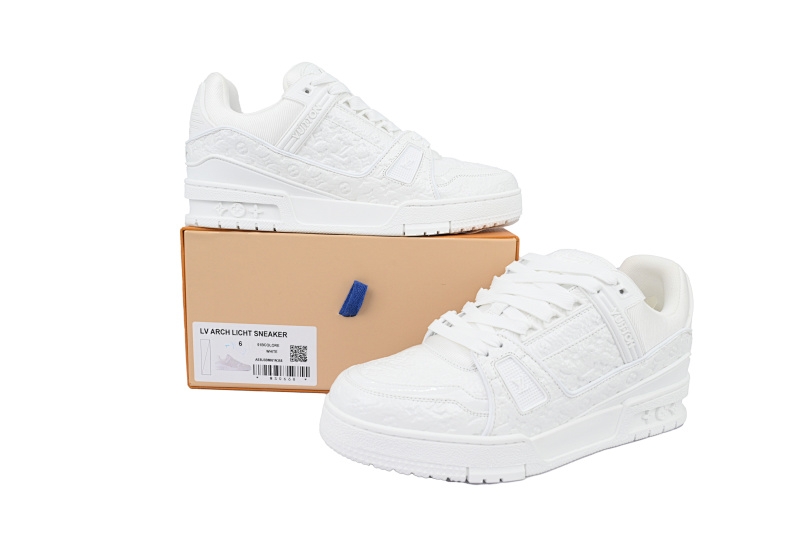 【EA0ET】白荔枝漆皮 LV板鞋 Louis Vuitton White Lychee Lacquer Skin 时尚板鞋