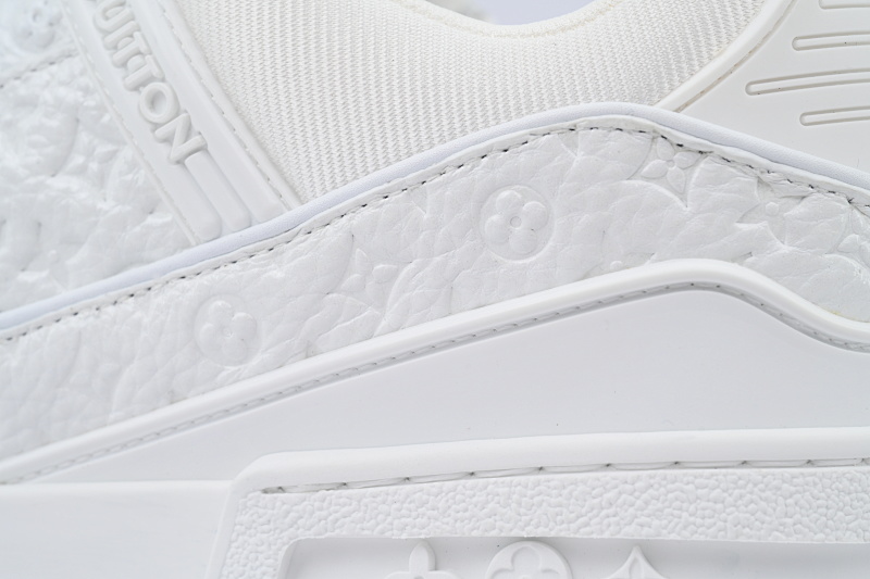 【EA0ET】白荔枝漆皮 LV板鞋 Louis Vuitton White Lychee Lacquer Skin 时尚板鞋