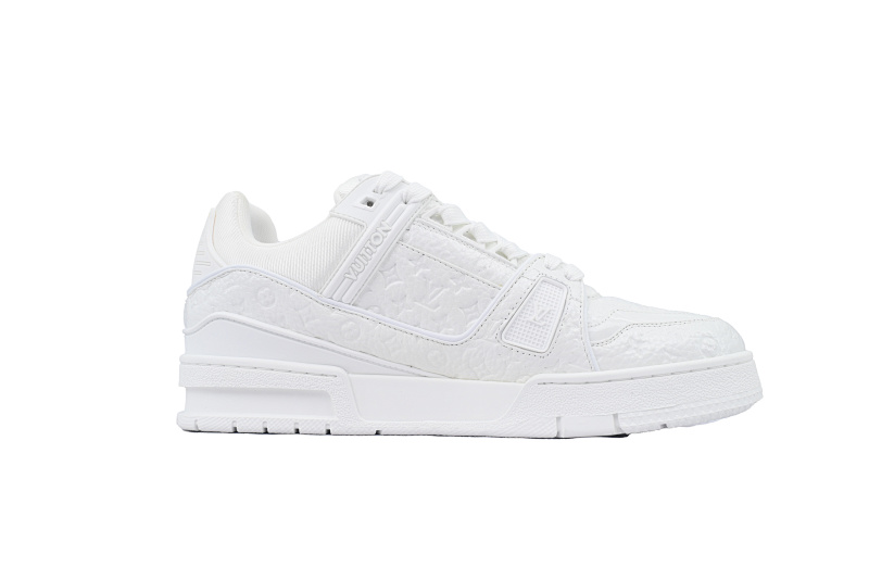 【EA0ET】白荔枝漆皮 LV板鞋 Louis Vuitton White Lychee Lacquer Skin 时尚板鞋