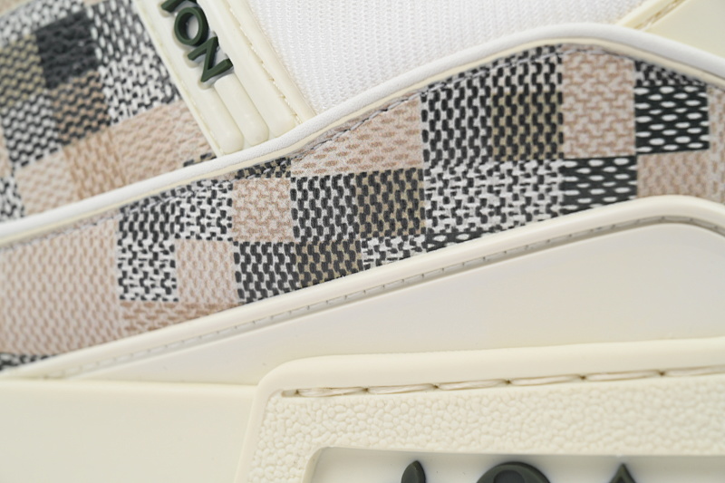 【EA0ET】灰白格子 LV板鞋 Louis Vuitton Grey White Grid 时尚板鞋