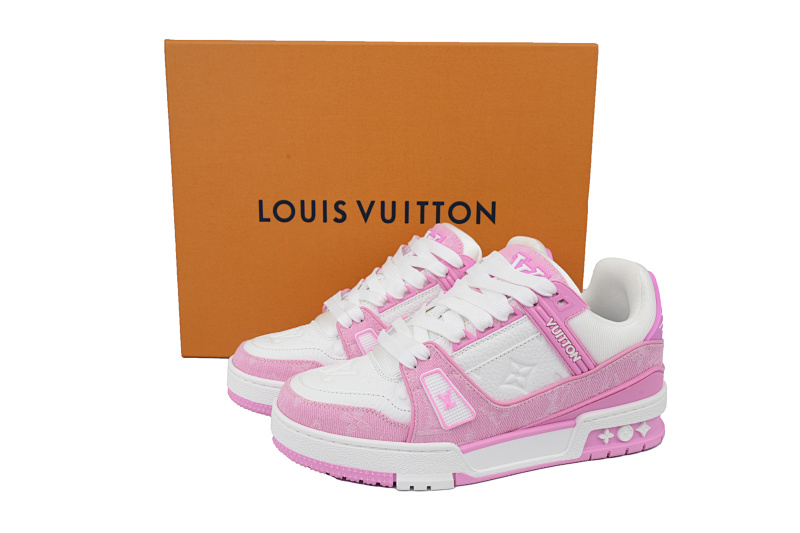 【EA0ET】白粉牛仔 LV板鞋 LOUIS VUITTON Pink Cowboy 时尚板鞋
