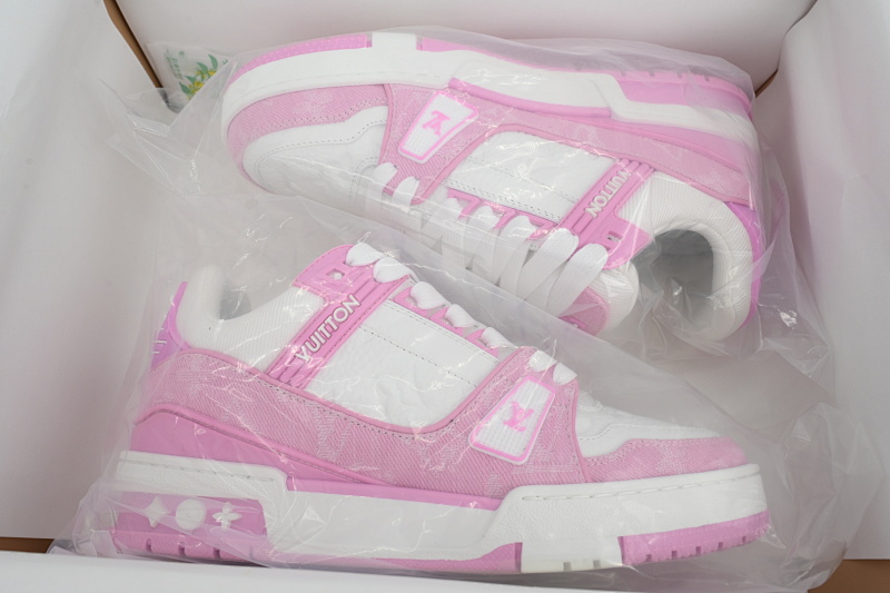 【EA0ET】白粉牛仔 LV板鞋 LOUIS VUITTON Pink Cowboy 时尚板鞋
