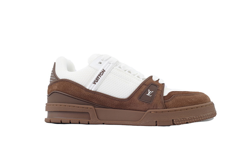 【EA0ET】白棕色  LV板鞋 Louis Vuitton White Brown 时尚板鞋