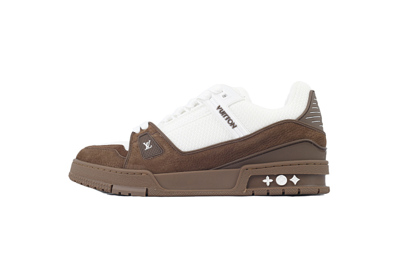 【EA0ET】白棕色  LV板鞋 Louis Vuitton White Brown 时尚板鞋