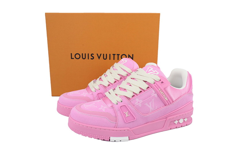 【EA0ET】粉牛仔 LV板鞋 Louis Vuitton Pink Cowboy 时尚板鞋