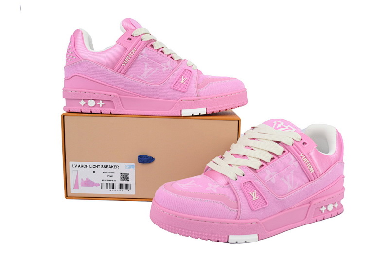 【EA0ET】粉牛仔 LV板鞋 Louis Vuitton Pink Cowboy 时尚板鞋