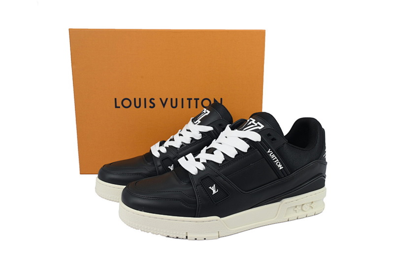 yupoo_287624_9c0530ff.jpg 【EA0ET】黑皮白底 LV板鞋 Louis Vuitton Black Skin And White Background 时尚板鞋