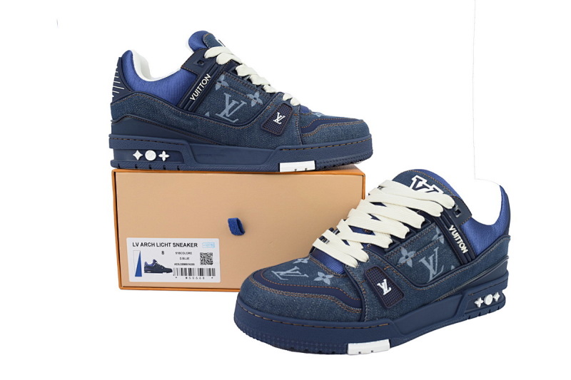 【EA0ET】深蓝牛仔  LV板鞋 Louis Vuitton Deep Blue Cowboy 时尚板鞋