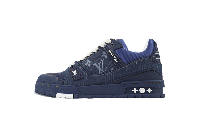 【EA0ET】深蓝牛仔  LV板鞋 Louis Vuitton Deep Blue Cowboy 时尚板鞋