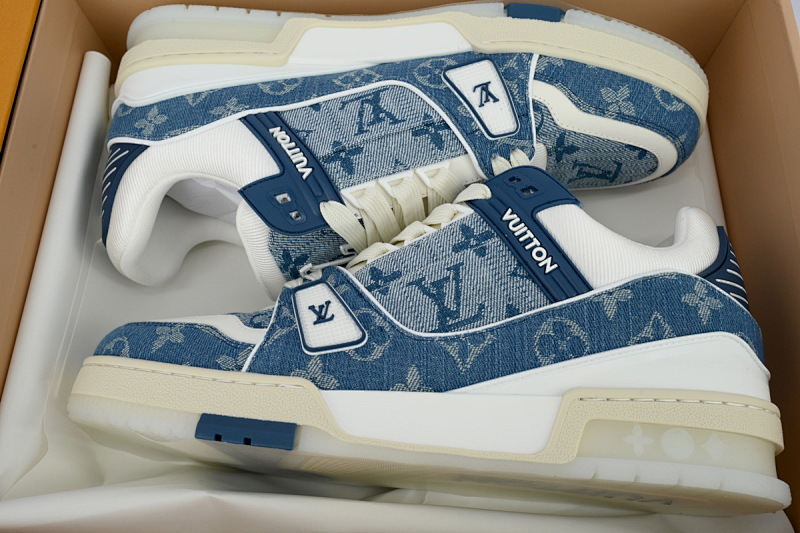 【EA0ET】蓝布仔透明 路易威登 LV休闲板鞋 LOUIS VUITTON Trainer