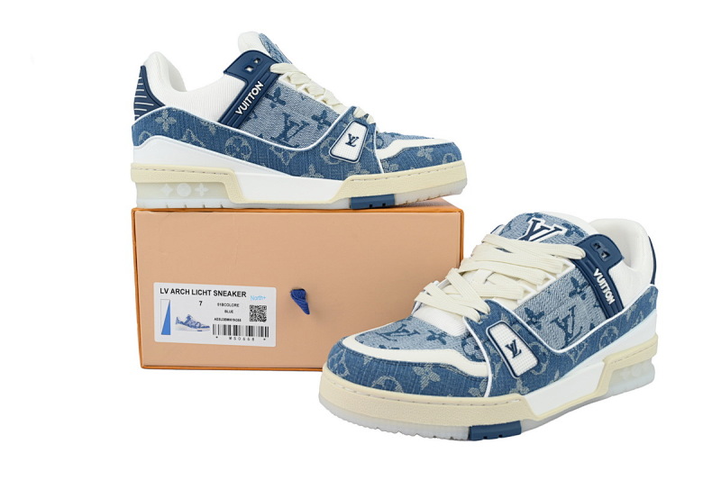 【EA0ET】蓝布仔透明 路易威登 LV休闲板鞋 LOUIS VUITTON Trainer