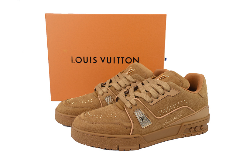 【EA0ET】棕铆钉 LV板鞋 Louis VuittonBrown Fivets 时尚板鞋