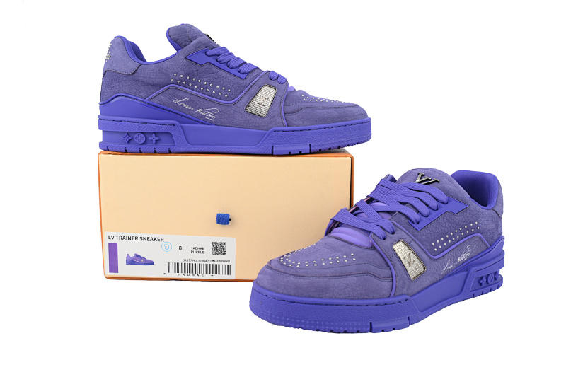 【EA0ET】紫铆钉 LV板鞋 Louis Vuitton Purple Rivet 时尚板鞋