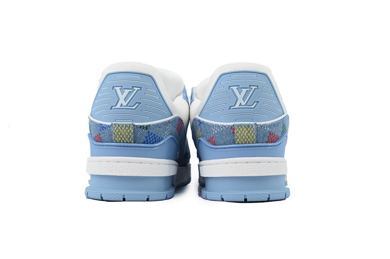 【EA0ET】浅蓝格子  LV板鞋 Louis Vuitton Light Blue Grid时尚板鞋