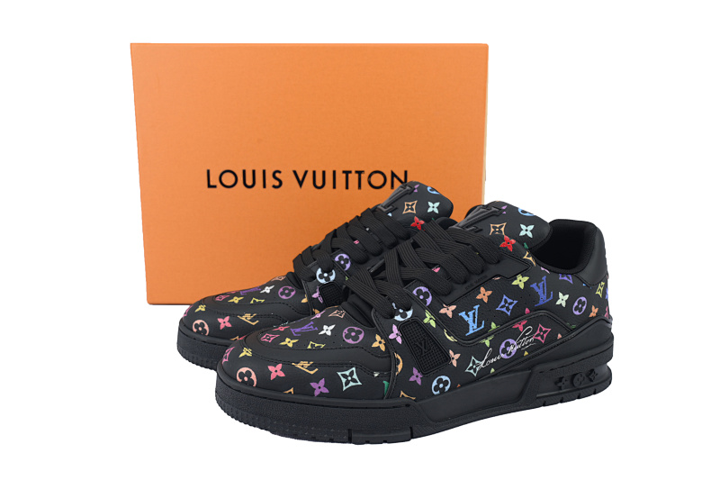 【EA0ET】村上隆黑色 LV板鞋 Louis Vuitton Murakami Takashi Black时尚板鞋