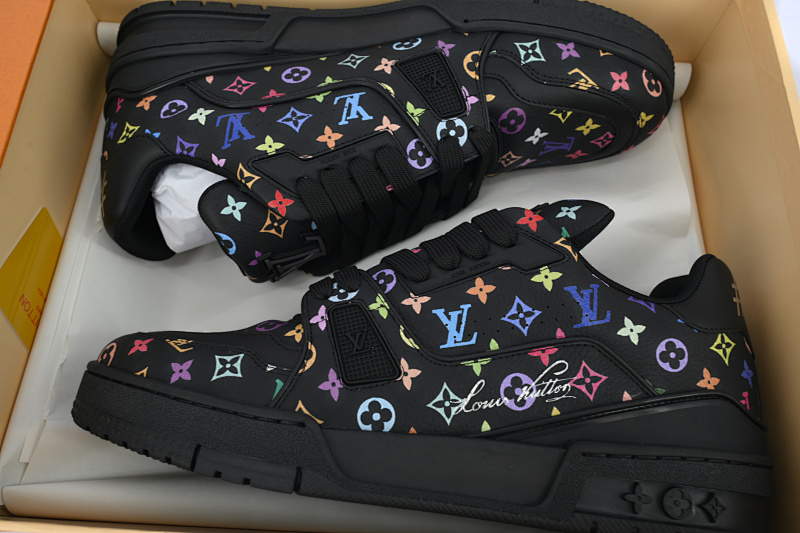 【EA0ET】村上隆黑色 LV板鞋 Louis Vuitton Murakami Takashi Black时尚板鞋