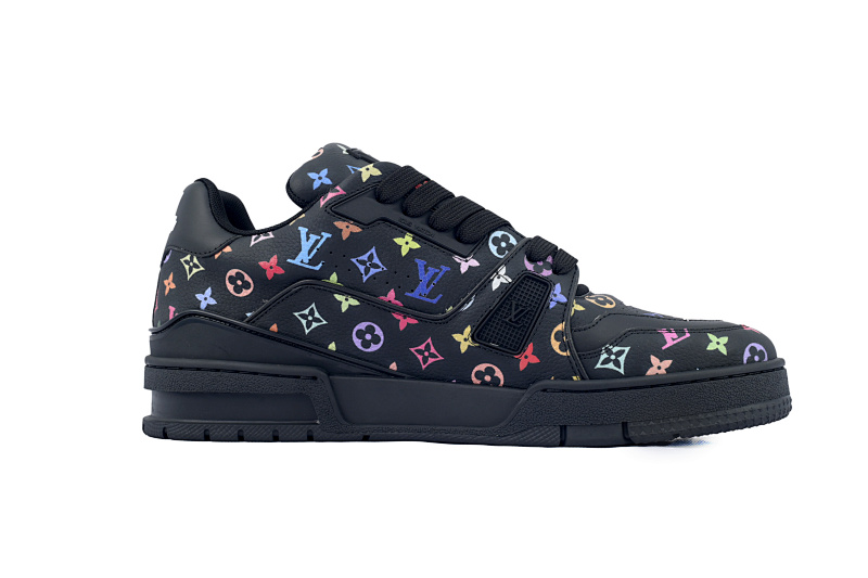 【EA0ET】村上隆黑色 LV板鞋 Louis Vuitton Murakami Takashi Black时尚板鞋