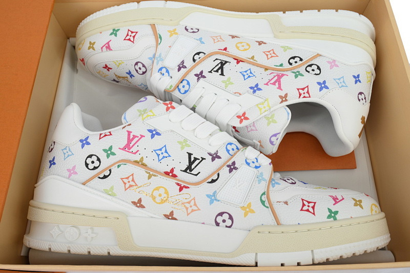 【EA0ET】村上隆白色 LV板鞋 Louis Vuitton Murakami Takashi White 时尚板鞋