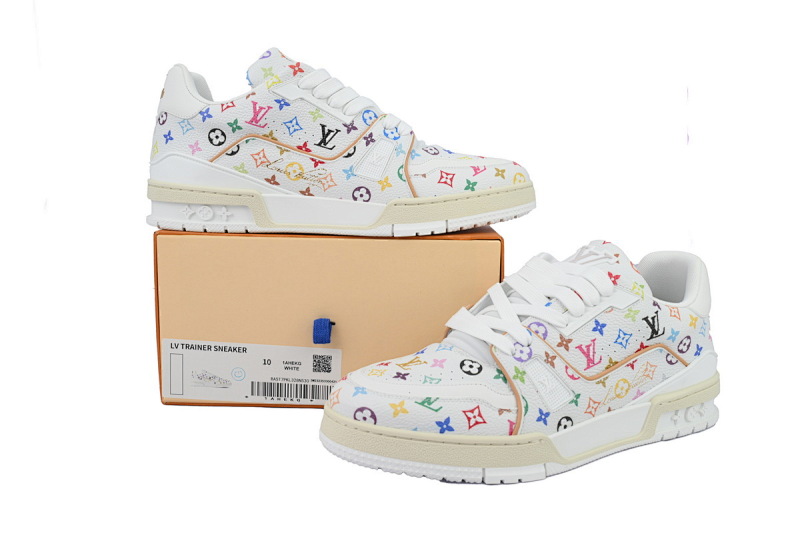 【EA0ET】村上隆白色 LV板鞋 Louis Vuitton Murakami Takashi White 时尚板鞋