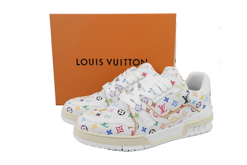 【EA0ET】村上隆白色 LV板鞋 Louis Vuitton Murakami Takashi White 时尚板鞋