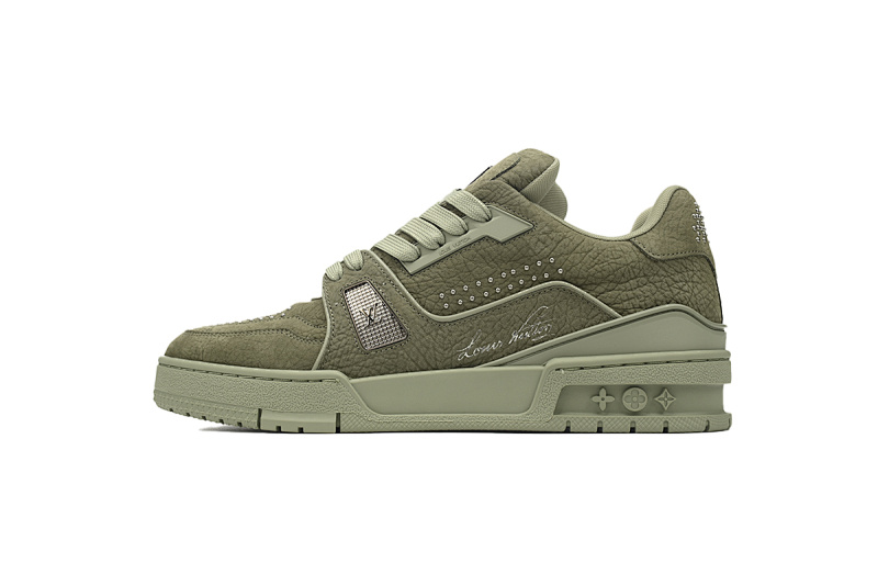 yupoo_287853_c429aa52.jpg 【EA0ET】绿铆钉 LV板鞋 Louis Vuitton Trainer Green 时尚板鞋