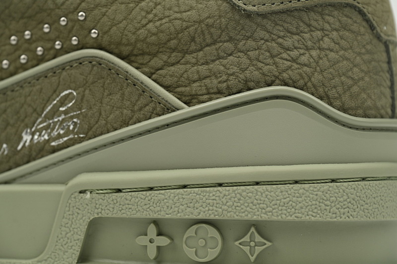【EA0ET】绿铆钉 LV板鞋 Louis Vuitton Trainer Green 时尚板鞋