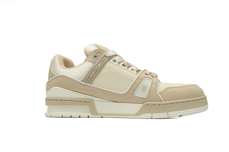 【EA0ET】奶油咖色 LV板鞋 Louis Vuitton Trainer Khaki 时尚板鞋