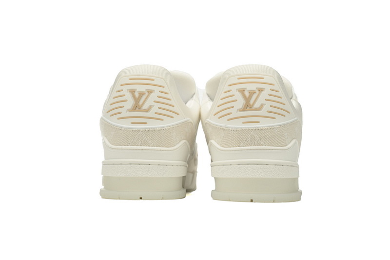 【EA0ET】杏色牛仔压花 LV板鞋 Louis Vuitton Trainer Apricot 时尚板鞋