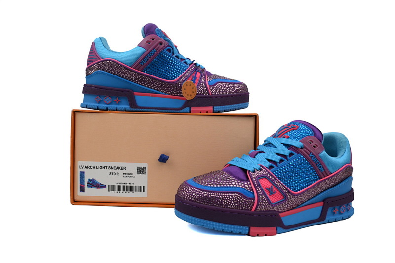【EA0ET】紫蓝钻 路易威登 LV钻面休闲板鞋 LOUIS VUITTON Trainer