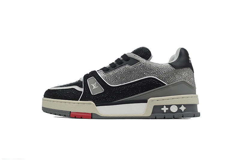 【EA0ET】灰黑钻 路易威登 LV钻面休闲板鞋 LOUIS VUITTON Trainer