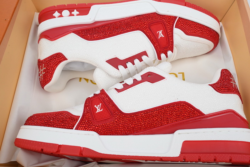 【EA0ET】红尾钻 路易威登 LV钻面休闲板鞋 LOUIS VUITTON Trainer