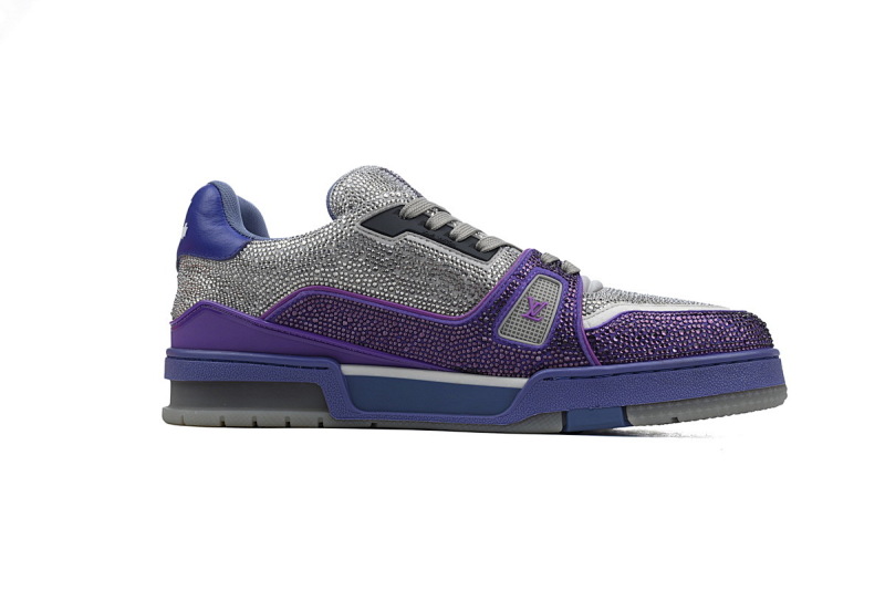 【EA0ET】灰紫钻 路易威登 LV钻面休闲板鞋 LOUIS VUITTON Trainer