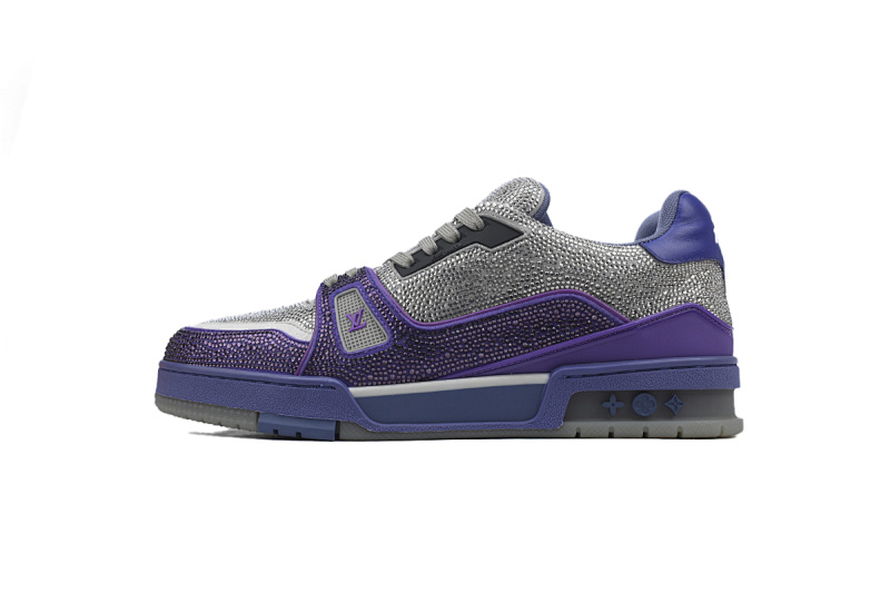【EA0ET】灰紫钻 路易威登 LV钻面休闲板鞋 LOUIS VUITTON Trainer