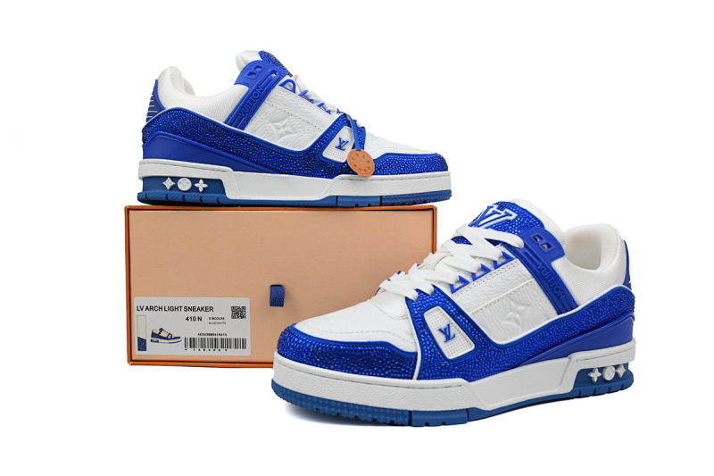 【EA0ET】深蓝钻 路易威登 LV钻面休闲板鞋 LOUIS VUITTON Trainer