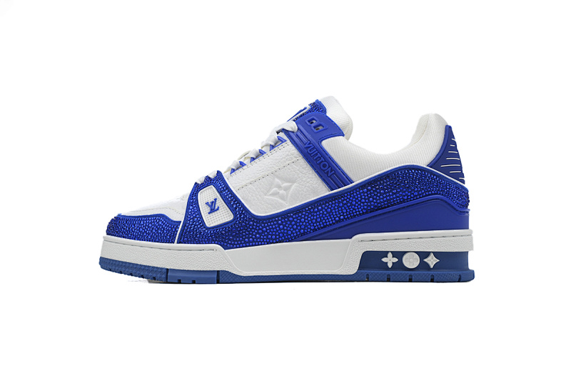 【EA0ET】深蓝钻 路易威登 LV钻面休闲板鞋 LOUIS VUITTON Trainer