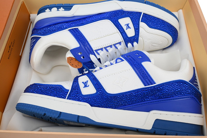 【EA0ET】深蓝钻 路易威登 LV钻面休闲板鞋 LOUIS VUITTON Trainer