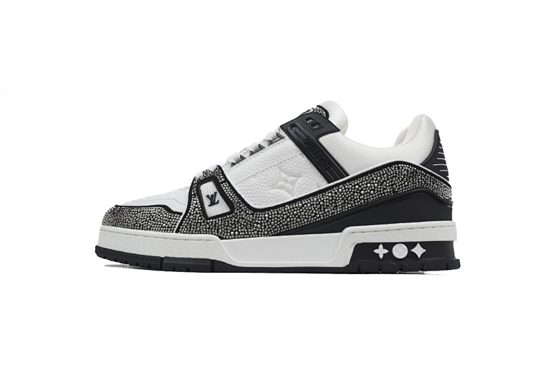 【EA0ET】黑白钻面 路易威登 LV钻面休闲板鞋 LOUIS VUITTON Trainer