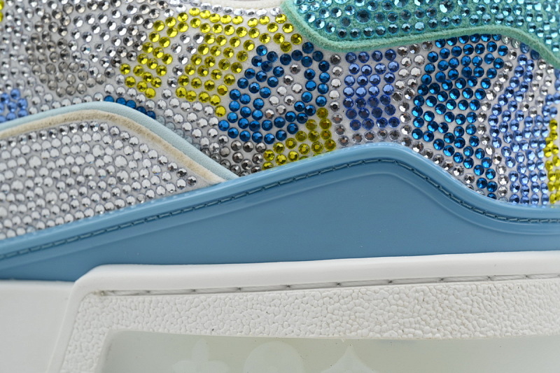 【EA0ET】白蓝迷彩钻 路易威登 LV钻面休闲板鞋 LOUIS VUITTON Trainer