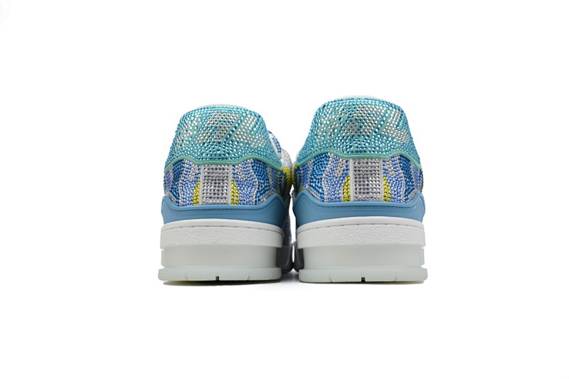 【EA0ET】白蓝迷彩钻 路易威登 LV钻面休闲板鞋 LOUIS VUITTON Trainer