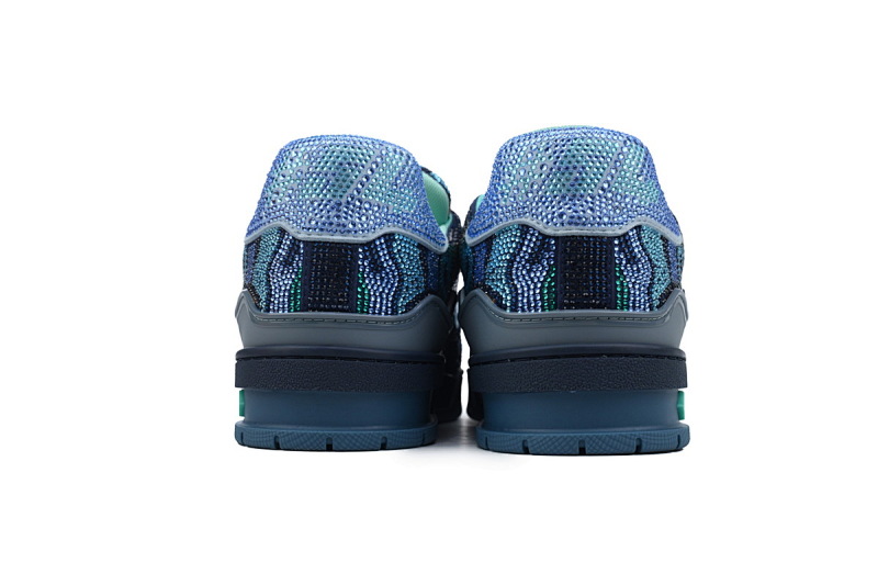 【EA0ET】蓝色迷彩钻 路易威登 LV钻面休闲板鞋 LOUIS VUITTON Trainer