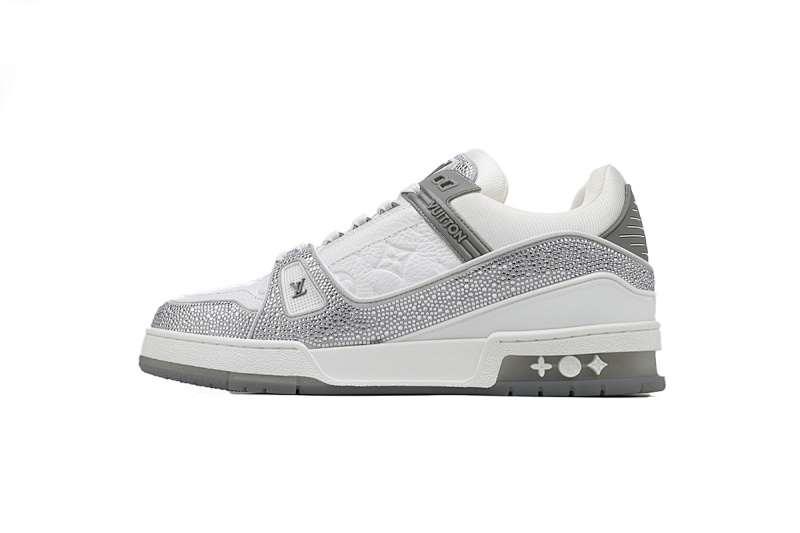 【EA0ET】灰白钻 路易威登 LV钻面休闲板鞋 LOUIS VUITTON Trainer