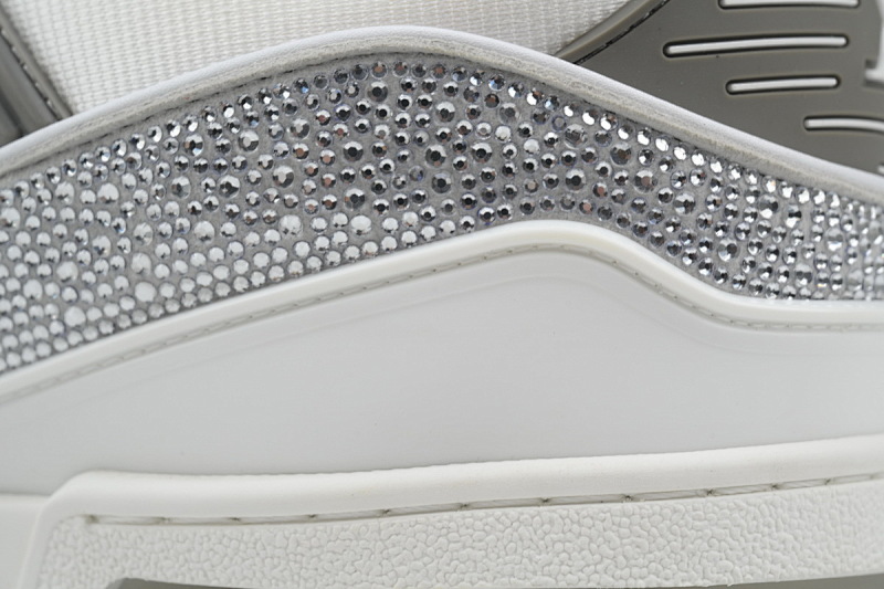 【EA0ET】灰白钻 路易威登 LV钻面休闲板鞋 LOUIS VUITTON Trainer
