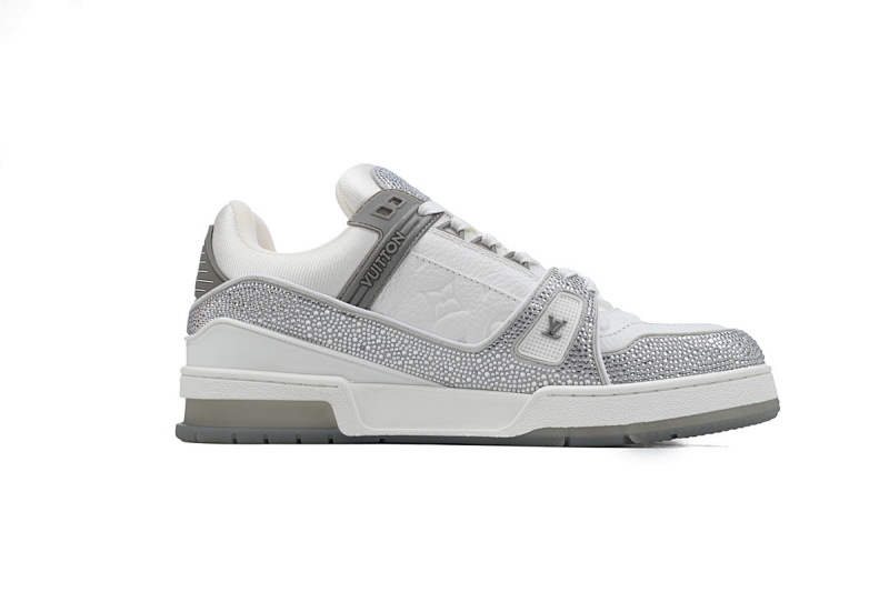【EA0ET】灰白钻 路易威登 LV钻面休闲板鞋 LOUIS VUITTON Trainer