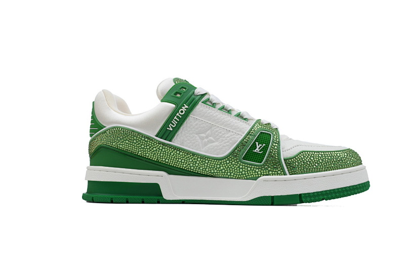 【EA0ET】绿白钻 路易威登 LV钻面休闲板鞋 LOUIS VUITTON Trainer