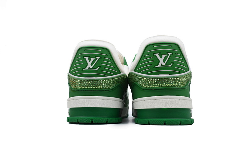 【EA0ET】绿白钻 路易威登 LV钻面休闲板鞋 LOUIS VUITTON Trainer