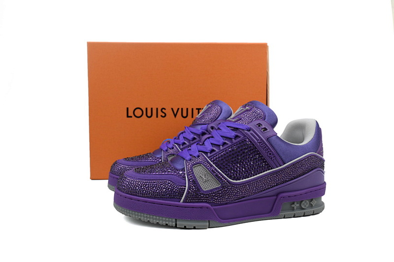 【EA0ET】紫钻 路易威登 LV钻面休闲板鞋 LOUIS VUITTON Trainer