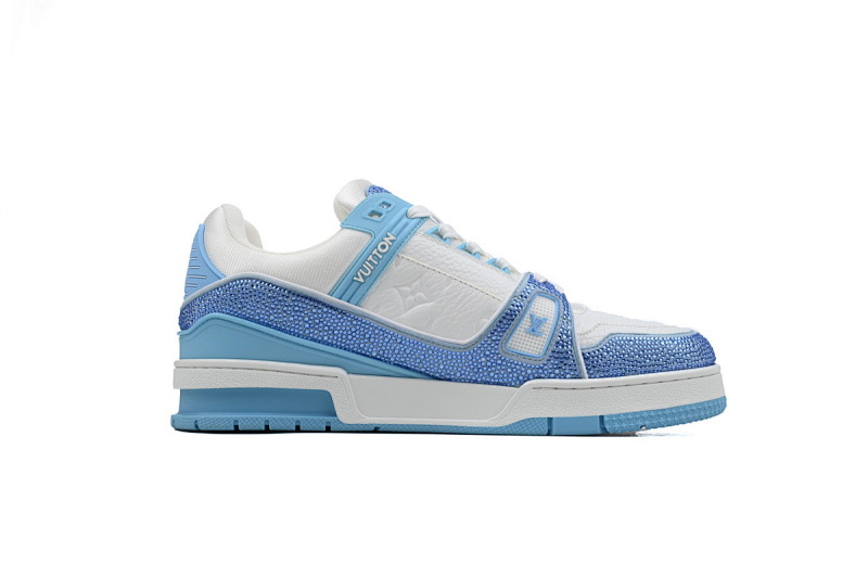 【EA0ET】蓝白钻 路易威登 LV钻面休闲板鞋 LOUIS VUITTON Trainer